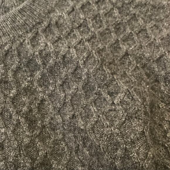 Wilt Y2K Charcoal Gray 100% Cashmere Diamond Cable Cropped Sweater L - Picture 8 of 10